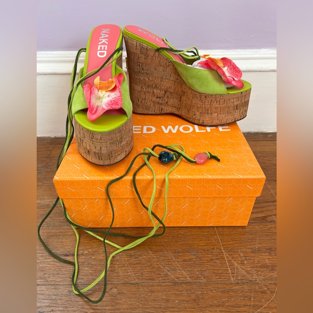 Tropical Platform Strappy Heels